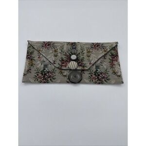 Funky Vintage Handmade Tapestry Floral Clutch Purse W Buttons Boho Hippie